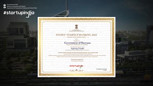 Government of Haryana is being recognised as an Aspiring Leader in developing a strong startup ecosystem category of the States' Startup Ranking 2022. The state worked for building capacities of startups working on sectors focused renewable energy, sustainability & climate change and rural impact. #NationalStartupDay2024 #StatesStartupRankingAwards #SRF #InnovationWeek #IforInnovate #StartupIndia #DPIIT | Startup India | Facebook