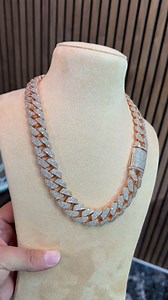 18mm Rose Gold Diamond Cuban set with 52 Carats of natural Diamonds on 10k gold #Jewelry #diamonds #Cuban #chain #hiphopculture #jewelrylover | Delux