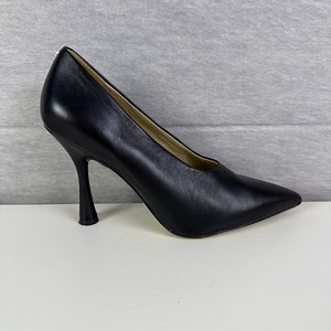 Sam Edelman Hilton Womens Black Leather Pointed Toe Tulip Heel Pumps Shoes US 7