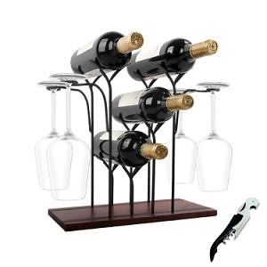 [Hot Item] Countertop Bottle Holder Glass Home Decor Storage Bar Cellar Cabinet Wine Rack