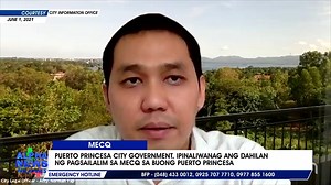 18 reactions | Ipinaliwang ng Pamahalaang Lungsod ng Puerto Princesa kung bakit kinakailangan isailalim sa Modified Enhanced Community Quarantine (MECQ) ang buong Puerto Princesa City. Marami pa rin kasi umanong mga tinatamaan ng #COVID19 sa kabila ng kanilang ginagawang mga hakbang nitong mga nakalipas na buwan. || via Ben Ortega | Alpha News Philippines | Facebook