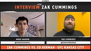 Zak Cummings talks with Noah Gagnon ahead of his middleweight fight against Ed Herman at UFC on ESPN 44 in Kansas City on Saturday. | Sherdog