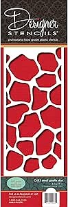 Designer Stencils Giraffe Skin Side Cake Stencil, 4-Inch, Beige/Semi-Transparent