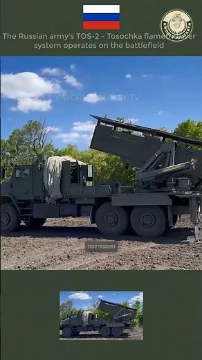 The Russian army's TOS-2 - Tosochka flamethrower system operates on the battlefield #army