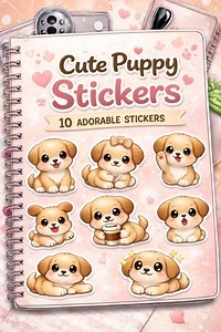 Cute Puppy Stickers PNG | 10 Adorable Puppy Digital Stickers | Glossy Dog Stickers for Ipad, Planner, Laptop - Etsy Australia