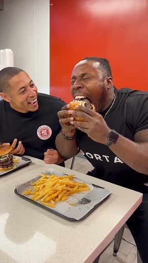 Smash burger vs shark bite! 🦈 @pitavalleytempe • • • #burger #foodie #bigbite #funny #foodporn #happy #excited | Clive Ibizugbe