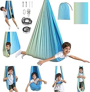 Sensory Swing, Indoor & Outdoor Sensory Swing for Kids & Adults, Double Layer Therapy Cuddle Swing for Kid with Autism, Holds up to 300lbs
