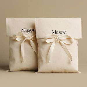 50pcs Beige Cotton Envelope Dust Bags: Custom Logo With String HBM-402 - Etsy