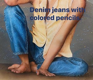 Denim jeans with colored pencils. | L.HUNT