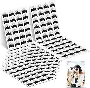 Photo Corner Sticker, Self Adhesive Photo Corners 10 Sheets (240 Pcs), Photo Mounting Corners for Scrapbooking Memory Books Picture Album (Silver)