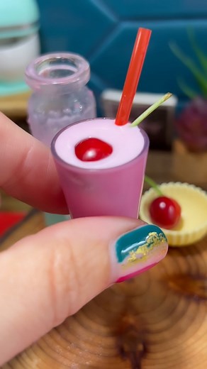 262K views · 69 reactions | Making a cherry milk pink drink in the hope that @barbiestyle notices me #barbie #pinkpinkpink #pink #drink #minidrink | My Mini Bakes | Facebook