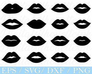 Lips Svg, Lips Silhouette, Female Lips Vector, Dxf, Png - Etsy UK