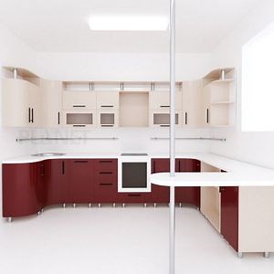 [Hot Item] Planet White Color Kitchen Furniture PVC Wood Glossy Kitchen Cabinets Japanese Kitchen Cabinet