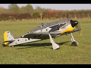 ② RC PLANE CRASH - TIP STALL ON GO AROUND - FOCKE WULF FW190 SAITO 3 CYL 80cc RADIAL CMAC - 2015
