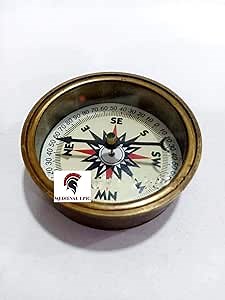 Antique Brass Nautical Gift Paperweight Compass