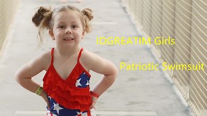 Watch Girls Patriotic Swimsuit 4th of July Bathing Suit on Amazon Live