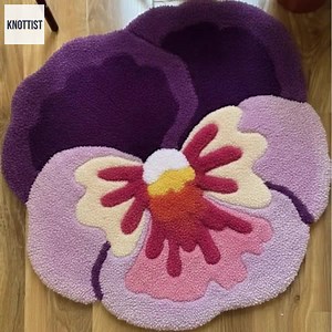 Handmade Tufted Flower Rug: Plush Boho Floral Carpet - Etsy