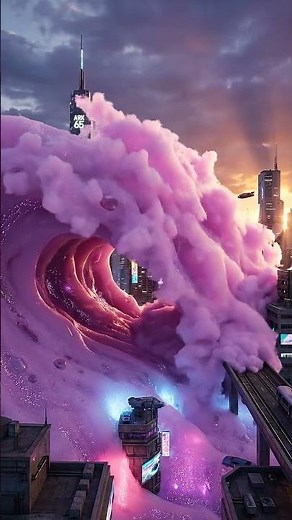 Mesmerizing Neon Slime Wave! 🤤 | Cyberpunk Fluffy Tsunami #ASMR #Slime #OddlySatisfying #VFX #Shorts