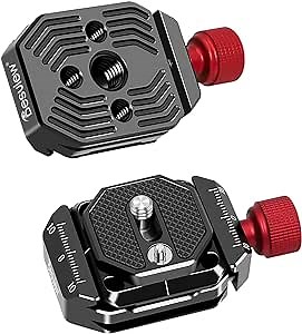 Desview 38mm Quick Release Plate, Aluminum Alloy QR Plate Camera Mount Clamp Adapter with 1/4" to 3/8" Screw Hole Compatible for Arca-Swiss Standard Tripod Camera