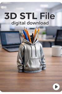 Hoodie Pencil Holder STL File | Desk Organizer | Sweatshirt Pen Holder | 3D Print Ready | Digital Download - Etsy