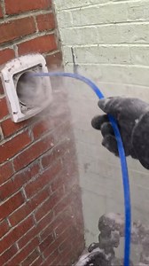 🤯 this vent was CAKED! Yes we vaccum it all up after! | Vented Dryer Services