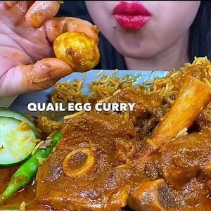 ASMR: EATING SPICY QUAIL EGG CURRY🔥 BASMATI RICE || #shorts #mukbangn#asmreating #mukbangasmr #asmr