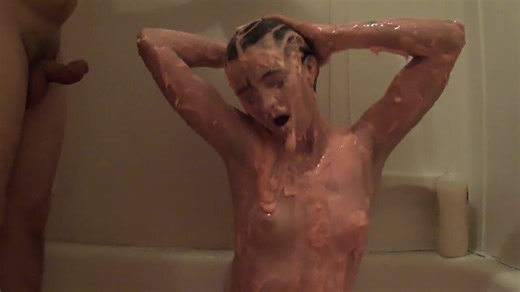Nude slime shower girl