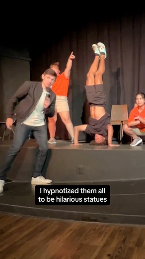 The guy fully committed to his statue 🤣 #hypnosisshow #hypnotized #statues | Zach Pincince