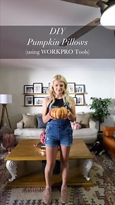 Pumpkin pillows and pink tools = the perfect fall combination! Our fall decor was missing the cozy aspect so we #partner-ed up with @workpro_tools to create our own DIY no-sew pumpkin pillows!These pillows were super simple & budget friendly to make, the best part is you can completely customize them with different fabric colors, textures, & embellishments.You can find the complete tutorial at SouthernYankeeDIY.com plus find links to all my favorite pink WORKPRO Tools!�WORKPRO Tools offers a com