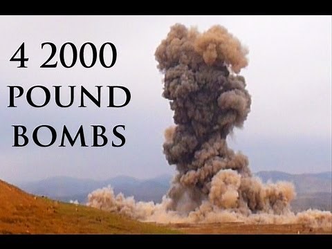 4 2000 POUND BOMBS EXPLODING