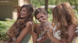 When she got married, Sarah Mallouk Crain had the perfect idea for a wedding photo shoot: posing with rescue puppies. | ABC11 WTVD
