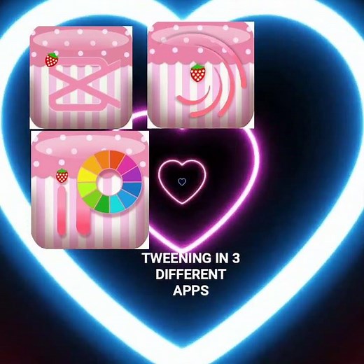 Tweening in 3 different apps 🩵🩷 #tween #animation #fyyp