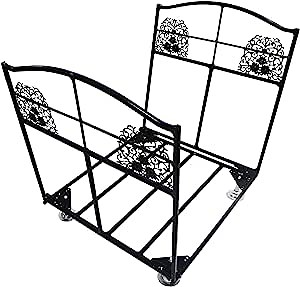 Log Rack Wood Racks - Foldable Firewood Rack, Heavy Duty Firewood Rack Indoor, Log Holder Indoor or Outdoor Log Rack, Decorative Wood Rack Black