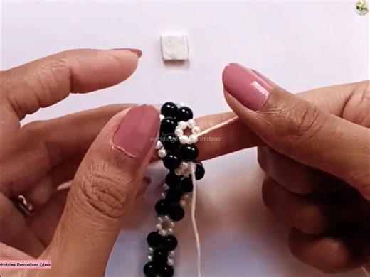 6.5K views · 124 reactions | How to Make Elegant  Black and White Beaded Bracelet | Wedding Decoration Ideas | Facebook