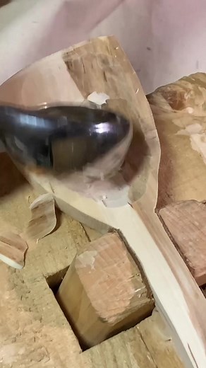 More #asmr #asrmsounds wooden spoon carving on the spoonmule. #smilingfrogwoodstudio