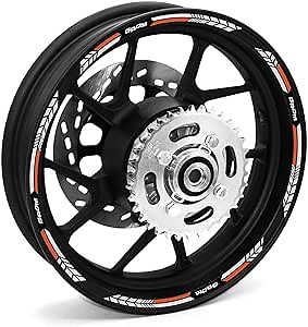 KETABAO 12 inch Wheel Rim Decals Stickers Stripes AR02B Custom Compatible with Grom 125 MSX125 14-21 18 19 20 (Orange)