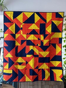 Handmade Triangle Patchwork Throw Size Quilt - Etsy