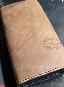Handmade Leather Snap Wallet: Large Capacity Checkbook Holder - Etsy