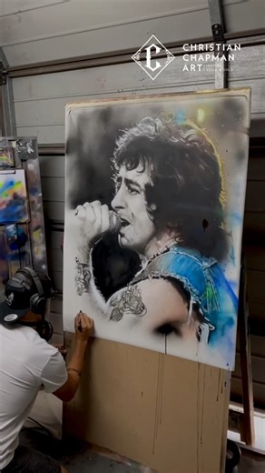 2.4K views · 94 reactions | Watch Christian create his beautiful painting of Bon Scott  | Christian Chapman Art | Facebook