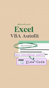 VBA Autofit Shortcut⚡ | Miss Excel