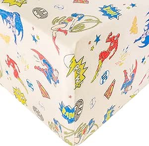 Copper Pearl Premium Knit Baby Crib Sheets for Boys and Girls : Breathable and Soft, Fitted Crib Sheets for Standard Baby Mattresses, Crib Sheet for Baby Registry or Shower Gift, Justice League™