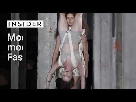 Models wearing other models at Paris fashion week