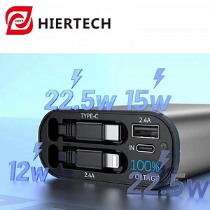 [Hot Item] HIERTECH Mobile Charger 90cm retractable fast USB with micro type-c portable charger