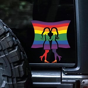 Buy Lesbian Pride Car Decals (2-pack) – Rainbow Flag Vinyl Stickers Online in India - Etsy