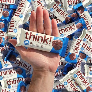 404 reactions · 34 shares | The rich flavors of brownie and almonds meets 20g of protein with our High Protein Brownie Crunch Bar. All flavor, no added sugar  | think! | Facebook