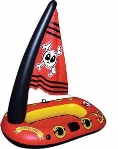 [Hot Item] Children's Pirate Inflatable Toys with Flag Swimming Pool Party Club Pirate Float with 2 Handles Fun Water Game