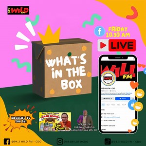 Stay tune mga ka-WILD sa what's in the box at 10:30am tomorrow FRIDAY! 📻📦 With our wild FM Djs🩷 Comment "Hala Pag Wild" daw bi ug andam na😁😁 Please like and follow: 94.3 Wild FM - CDO | 94.3 Wild FM - CDO