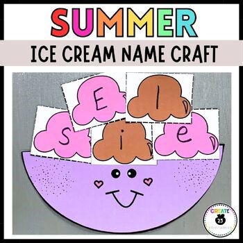 Ice Cream Name Craft | Preschool & Kindergarten Summer Name Craft