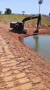 Excavator Scoops Mud For Balance #ExcavatorWork #PondCleaning #HeavyMachinery | YNP Media