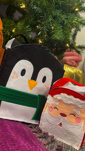 Get a head start on your Christmas gifts with these Holiday Gift Bags! Purchase them for a discount until tomorrow night! 🎁 #MachineEmbroidery #DIy #Diycrafts #Embroidery #SmallBusiness #Christmas | Anita Goodesign